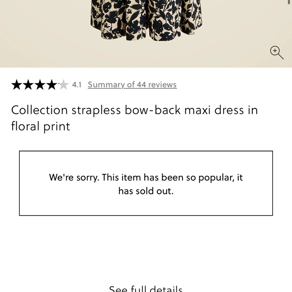 J. Crew Strapless Black & Cream Floral Maxi Dress - Picture 4 of 9